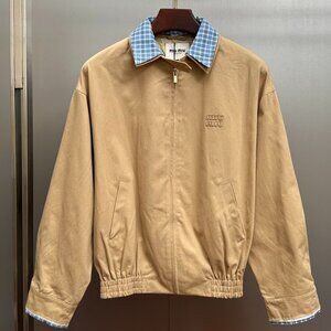 Miu Miu Spring/Autumn Plaid Trim Zip-Up Jacket Sz M